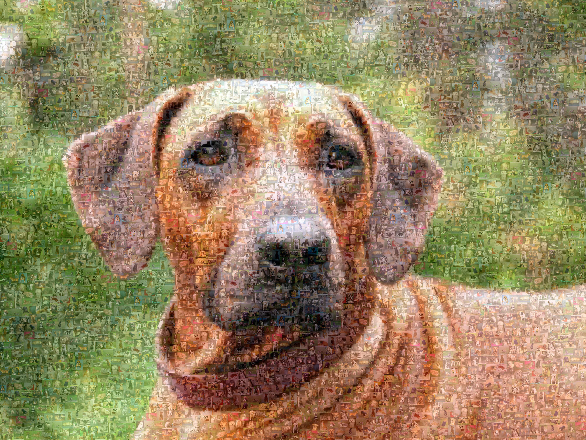Fotomosaik von einem Hund